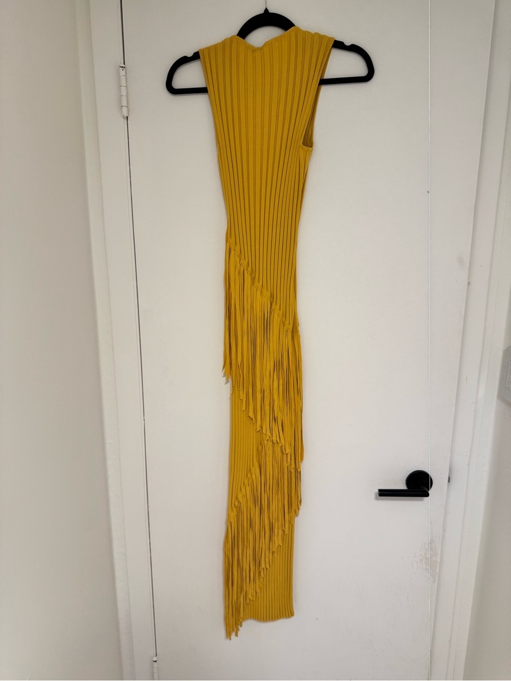 SIMON MILLER SPIRAL MUSTARD YELLOW KNIT FRINGE DRESS- SIZE XS-UNWORN! - Picture 7 of 8